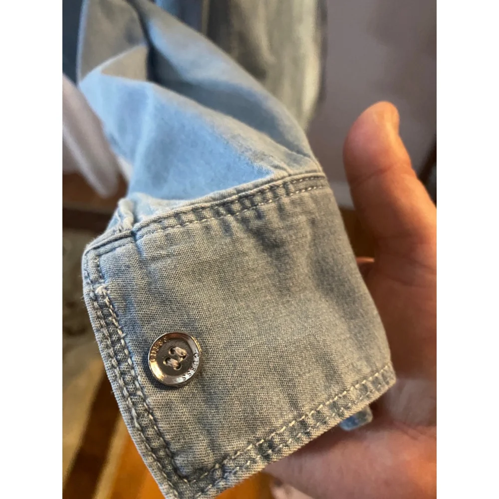 Guess Light Chambray Button-Down Shirt - Picture 5 of 6